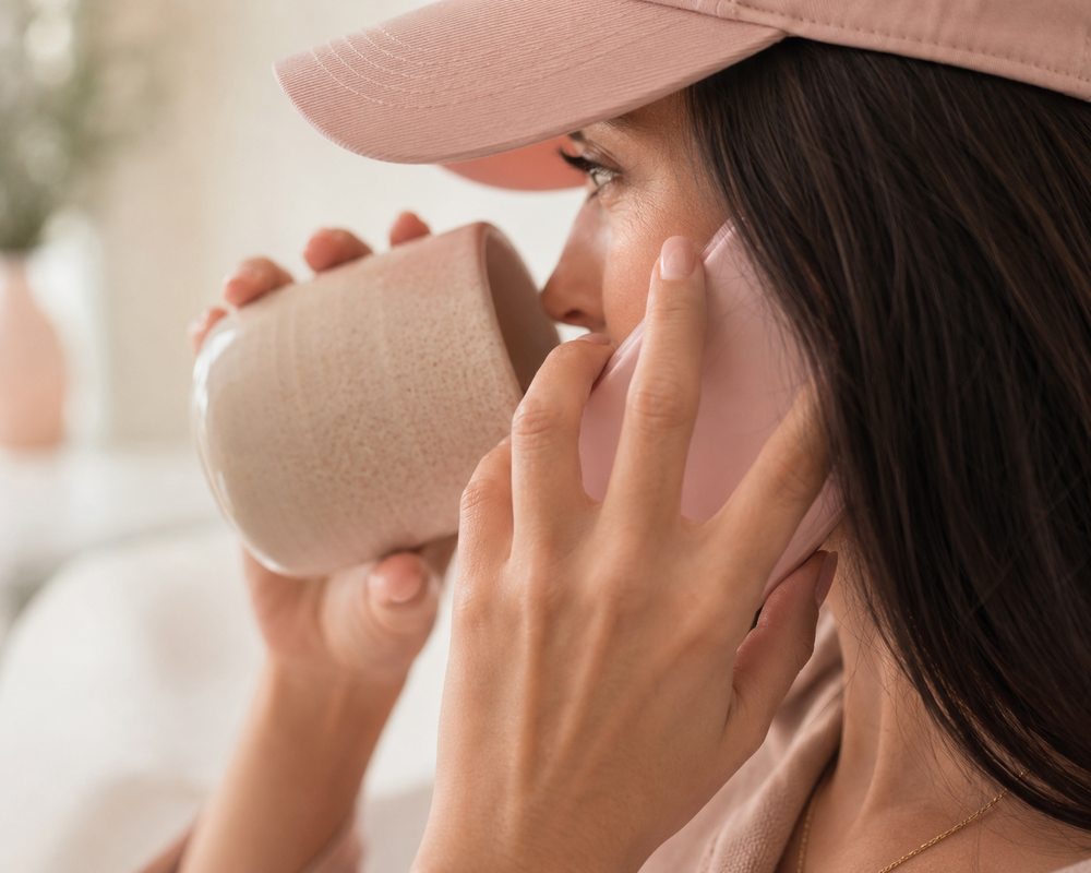On the phone with our team, coffee in hand, zero pressure