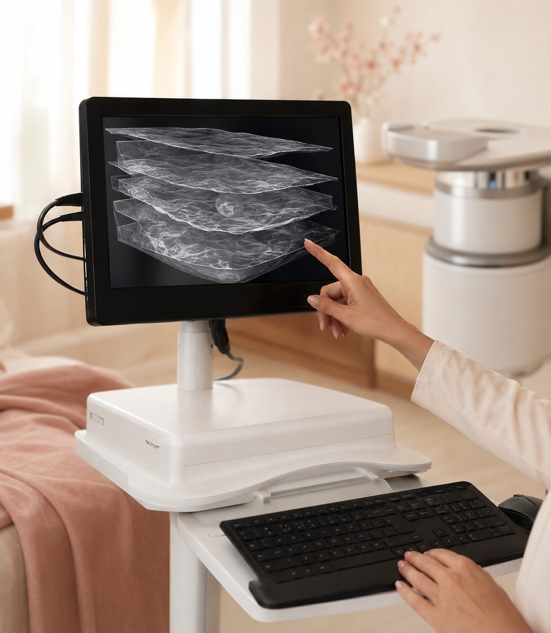 Peeling back layers of dense tissue on a QT Scan